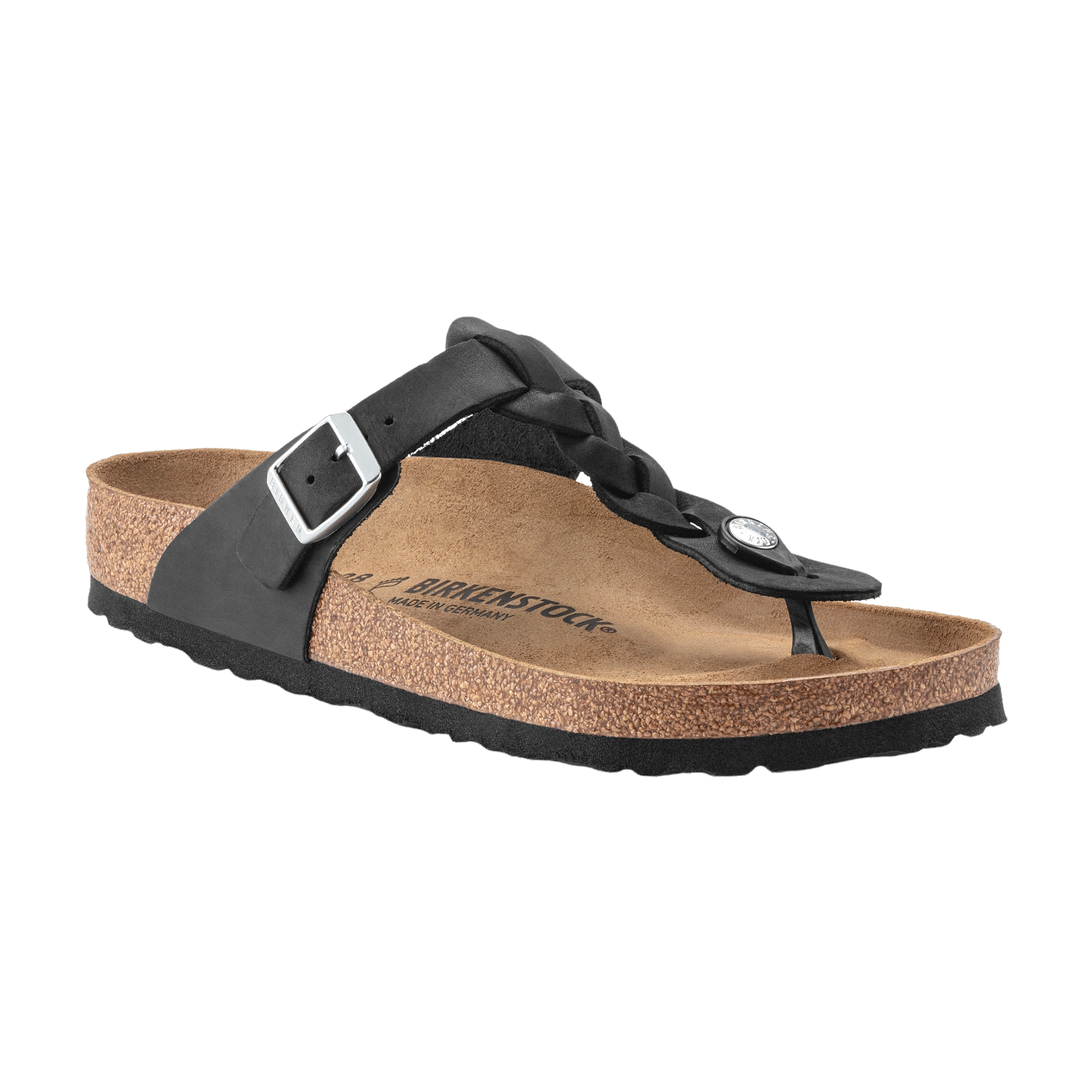 Birkenstock - Gizeh Braided Oiled Leather - Black Oiled / M / 36