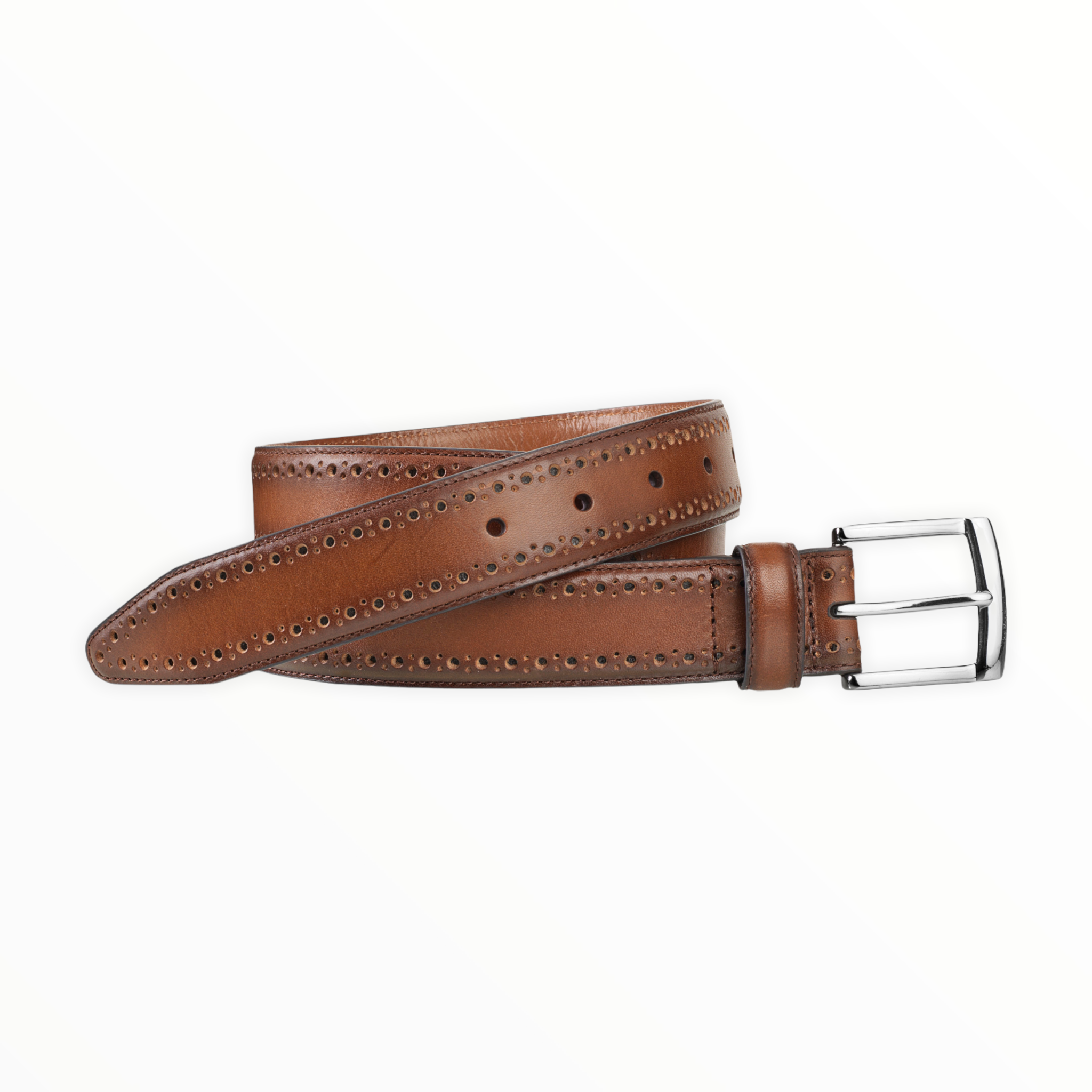 Johnston & Murphy - Perfed Suede Belt - Tan / 32