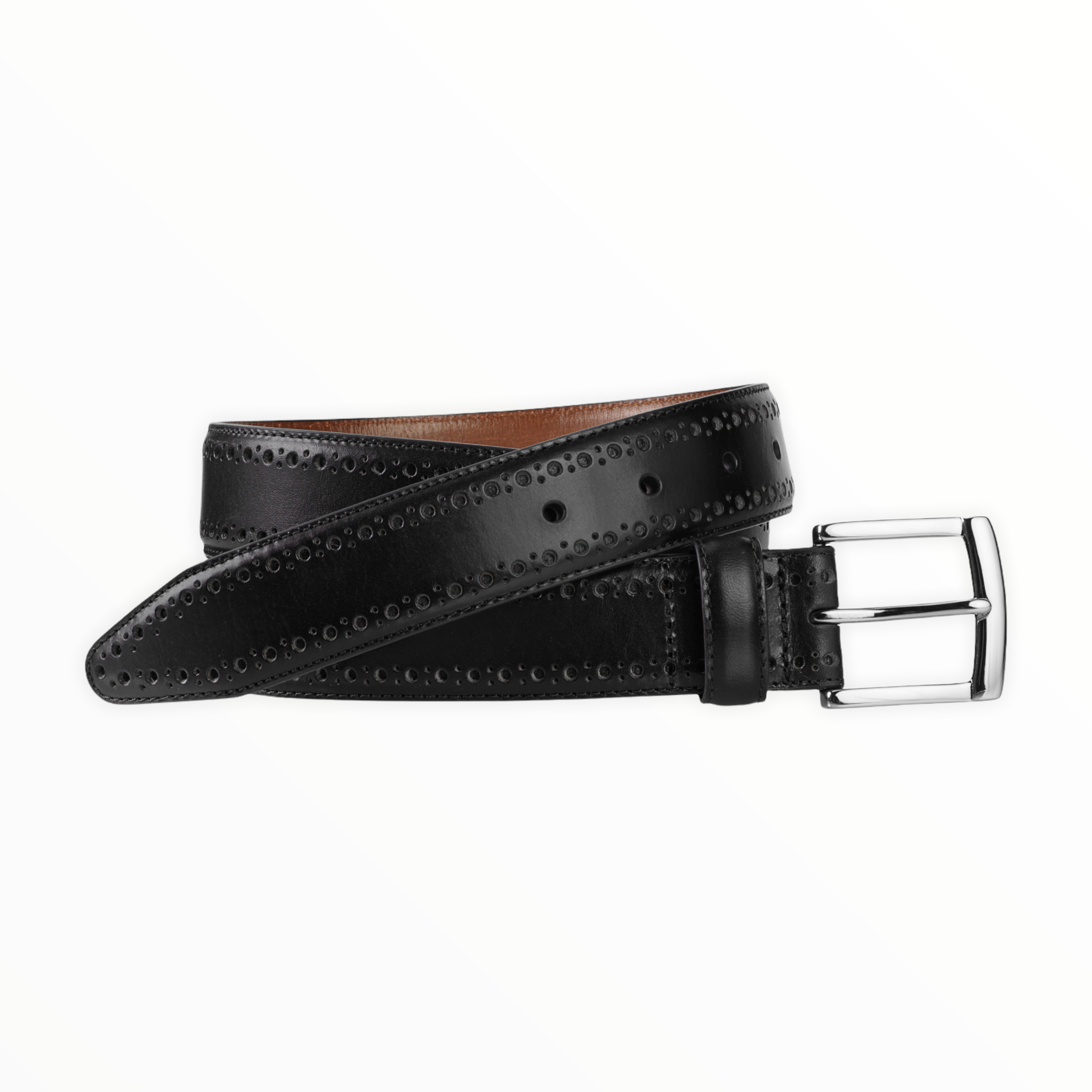 Johnston & Murphy - Perfed Suede Belt - Black / 32