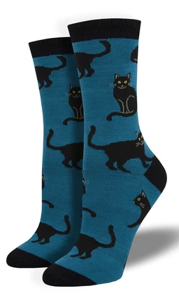 Women's Black Cat Socks