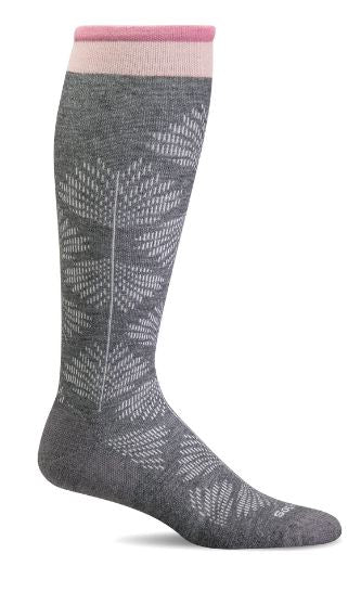 SockWell - Women's Full Floral | Moderate Graduated Compression Socks - CHARCOAL / S/M