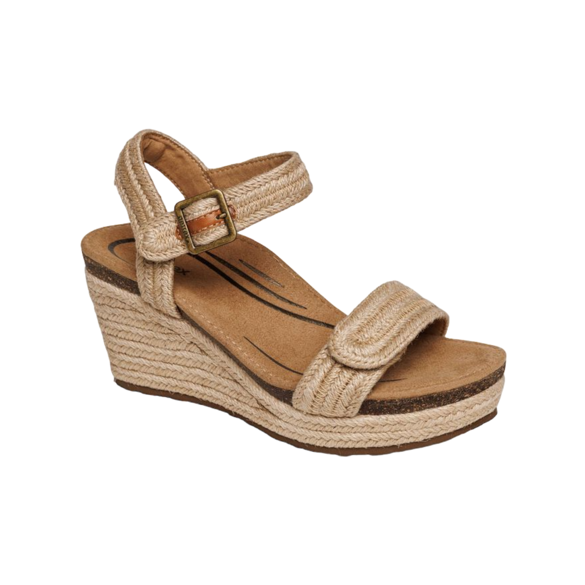 Aetrex - Sydney Quarter Strap Espadrille Wedge - Natural / M / 36