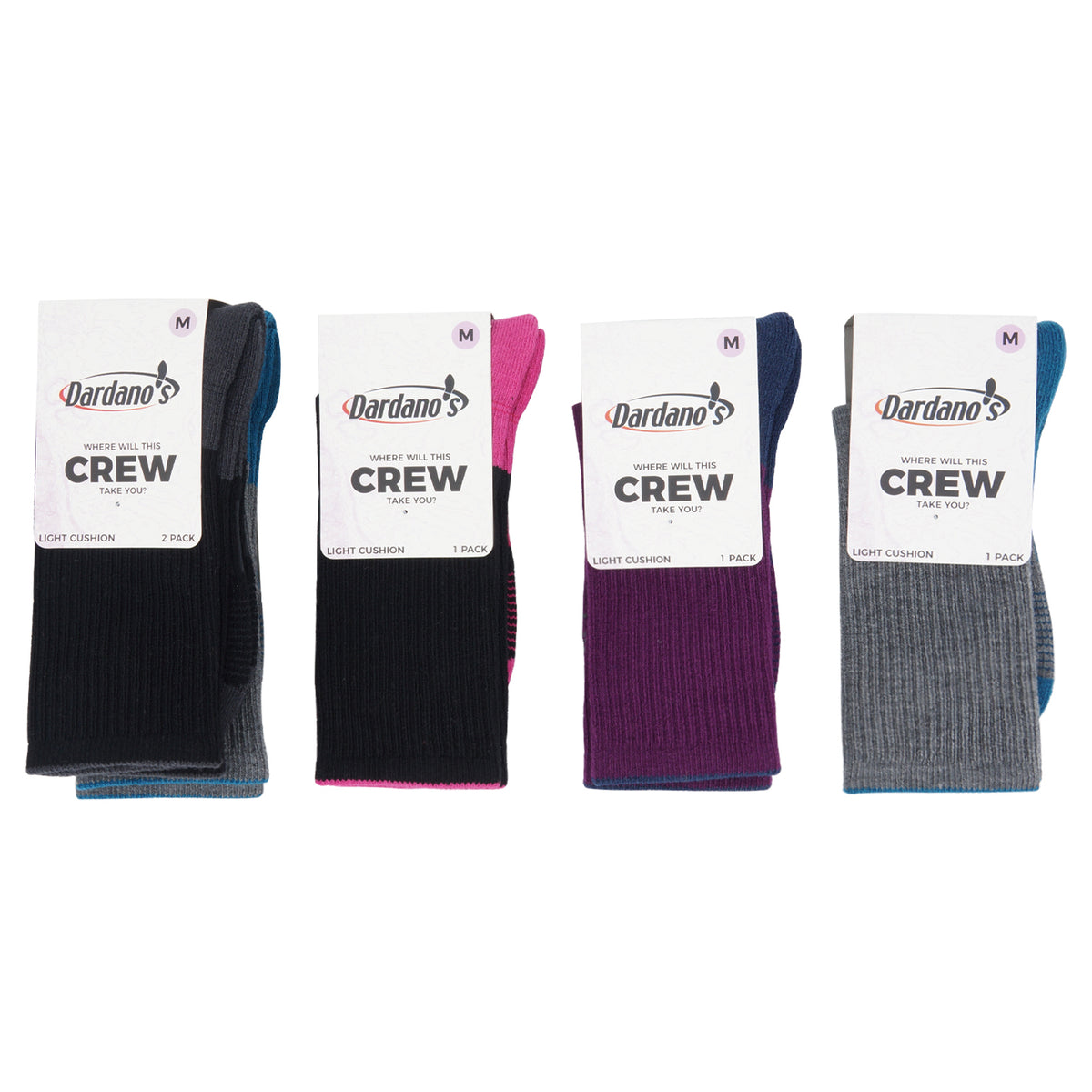 Dardano's - Women's Crew Socks 2 Pack