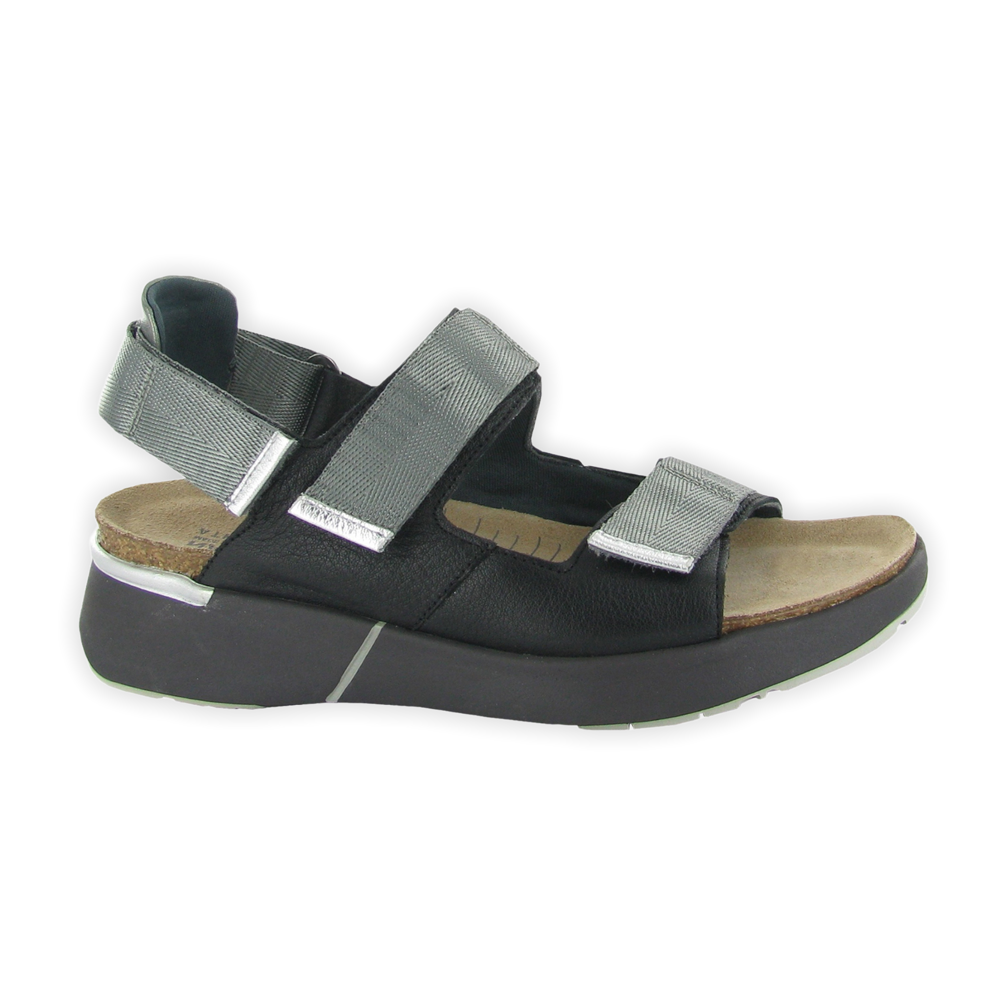 Naot - Odyssey - Soft Black/Soft Silver Leather / 36