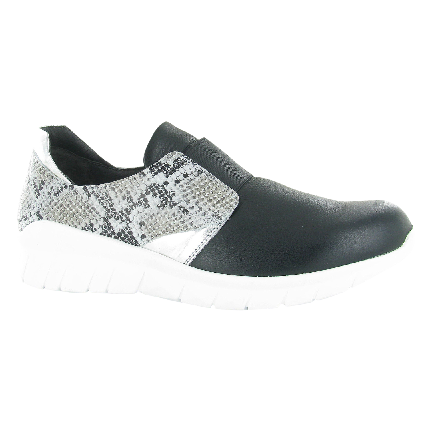 Naot - Intrepid - Sft Blk Lthr/Gry Cobra/Sft Slv / M / 35