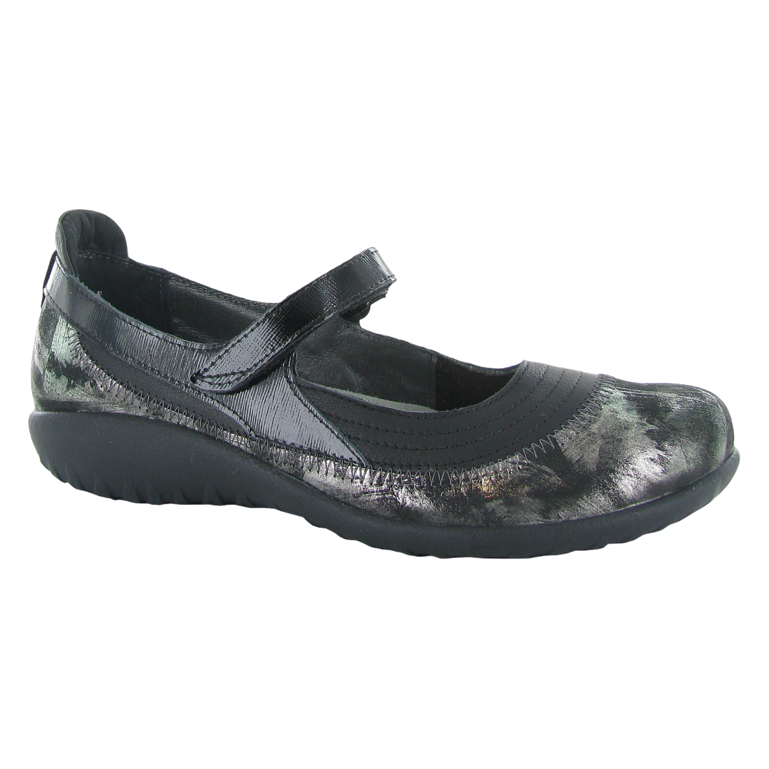 Naot - Kirei - Sft Blk Lthr/Mtl Onyx/Blk Lstr / M / 36