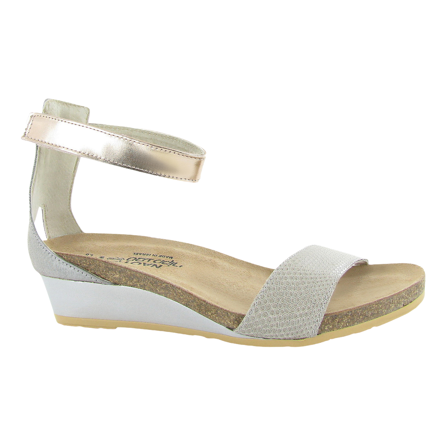 Naot - Pixie - Beige Lizard/Silver Threads/Rose Gold / M / 36