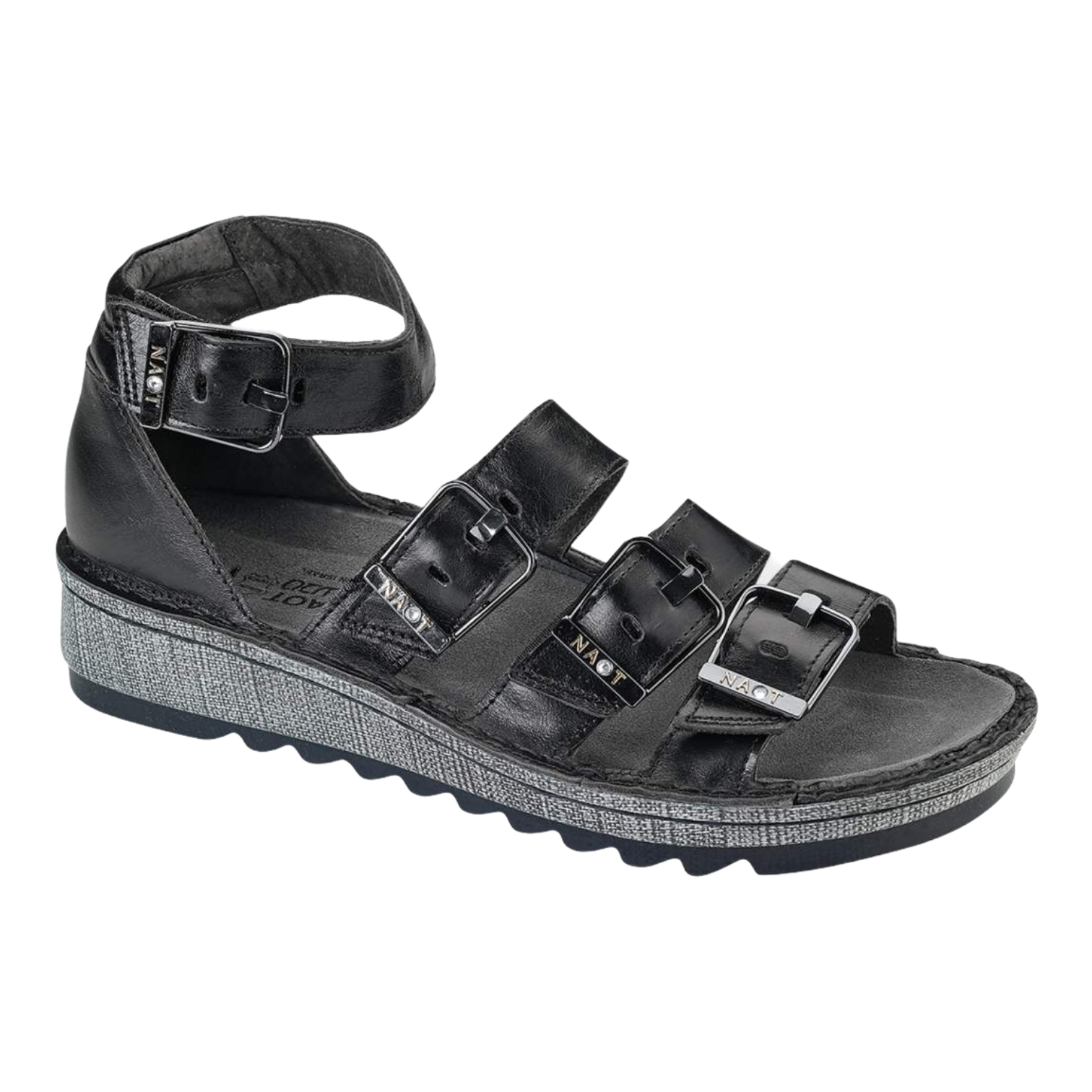 Naot - Begonia - Black Madras Leather / M / 35