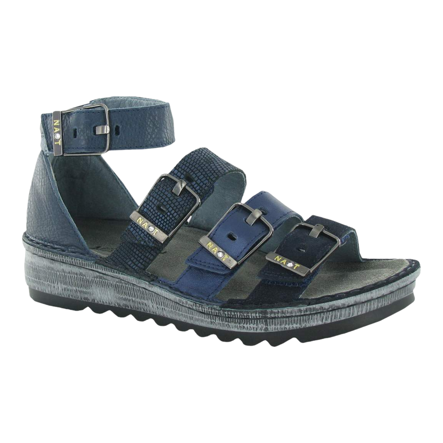 Naot - Begonia - Blue/Polar/Navy Reptile/Ink / M / 35