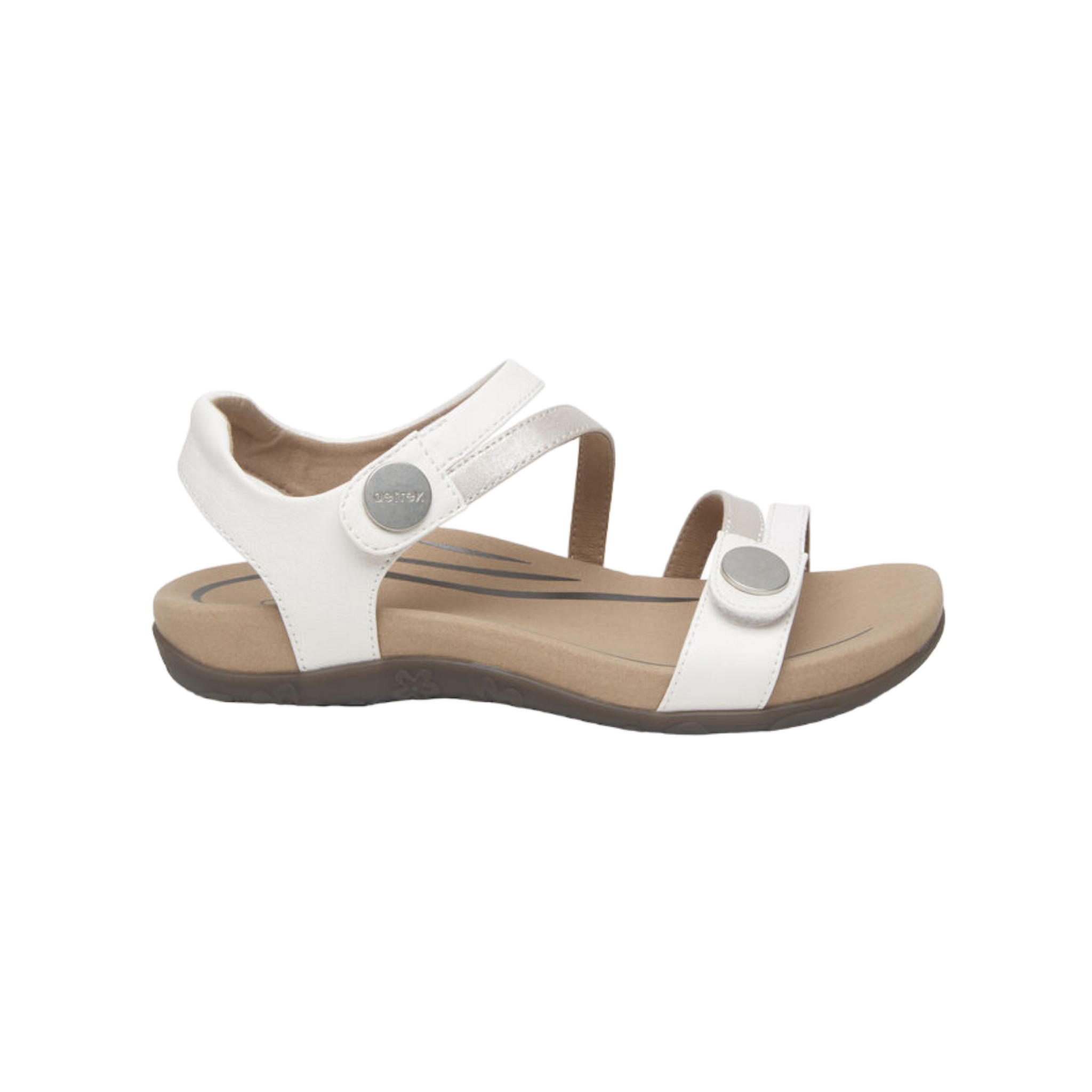Aetrex - Jess Adjustable Quarter Strap Sandal - White / M / 37