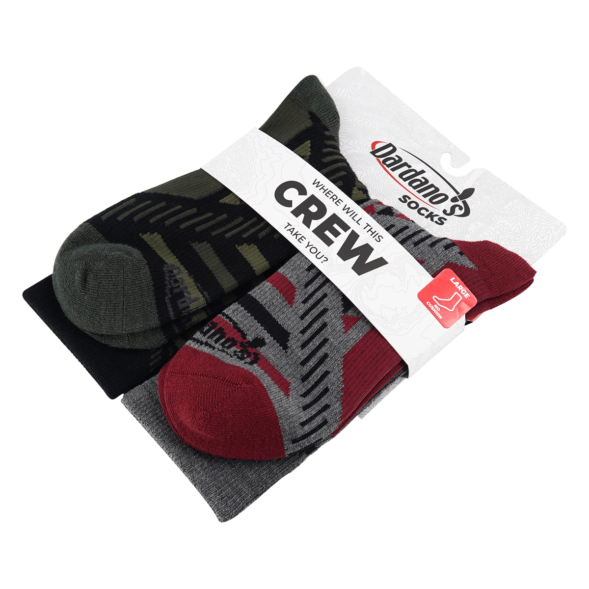 Dardano's - Men's Crew Socks No Cushion 2-Pack