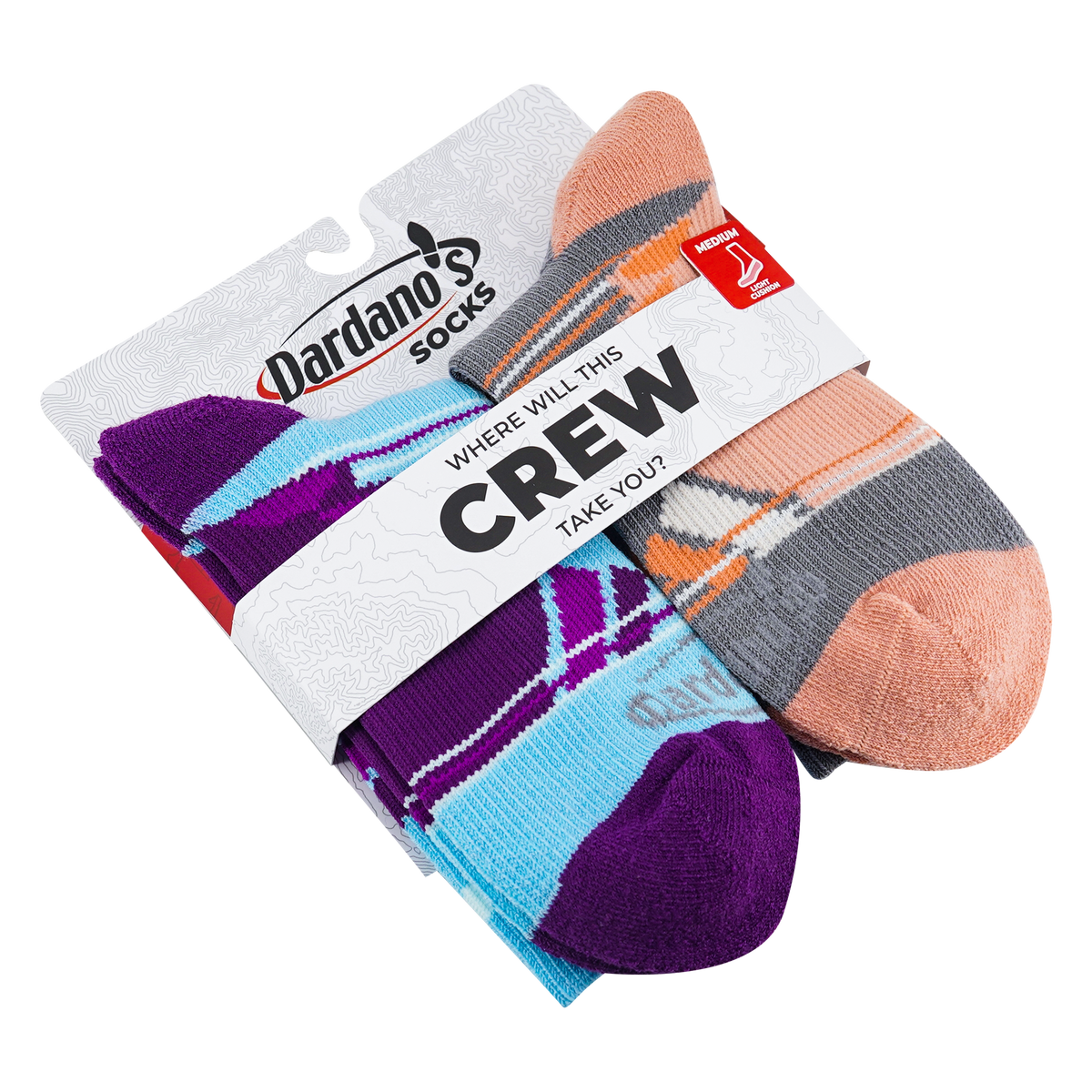 Dardano's - Women's Crew Socks Light Cushion 2-Pack