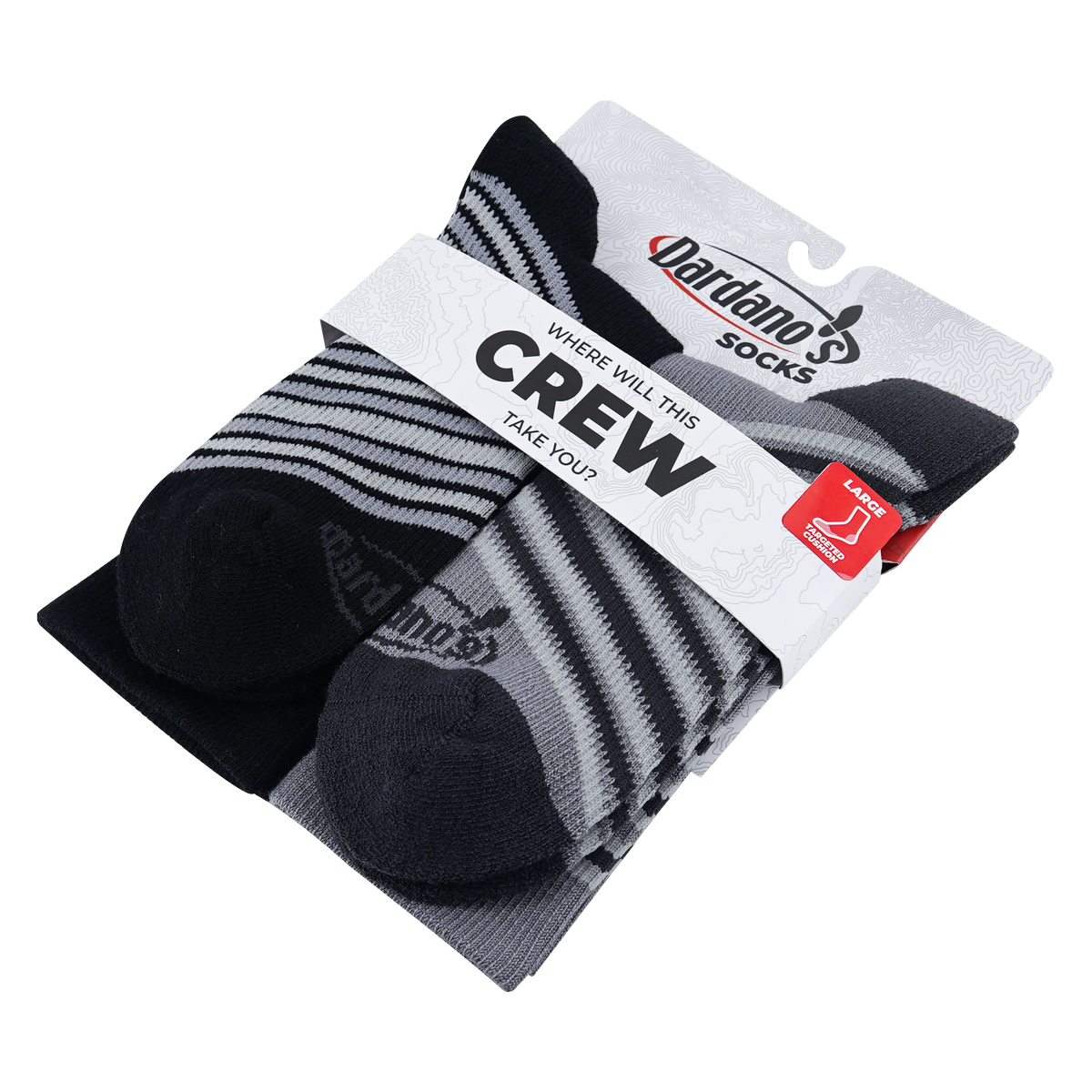 Dardano's - Men's Crew Socks Targeted Cushion 2-Pack