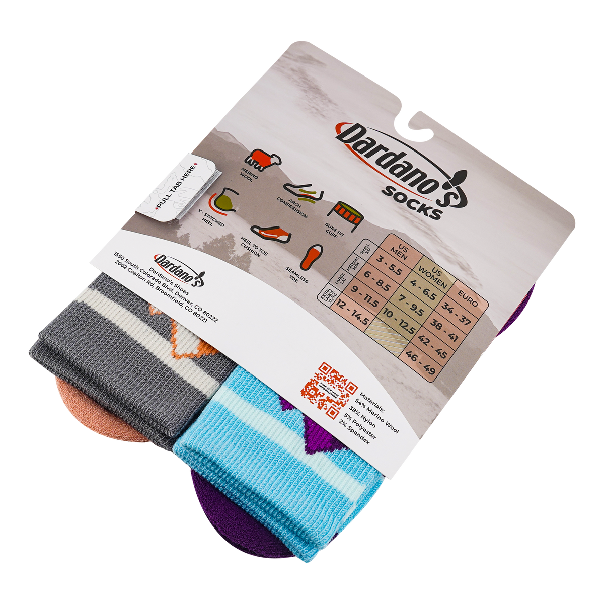 Dardano's - Women's Crew Socks Light Cushion 2-Pack