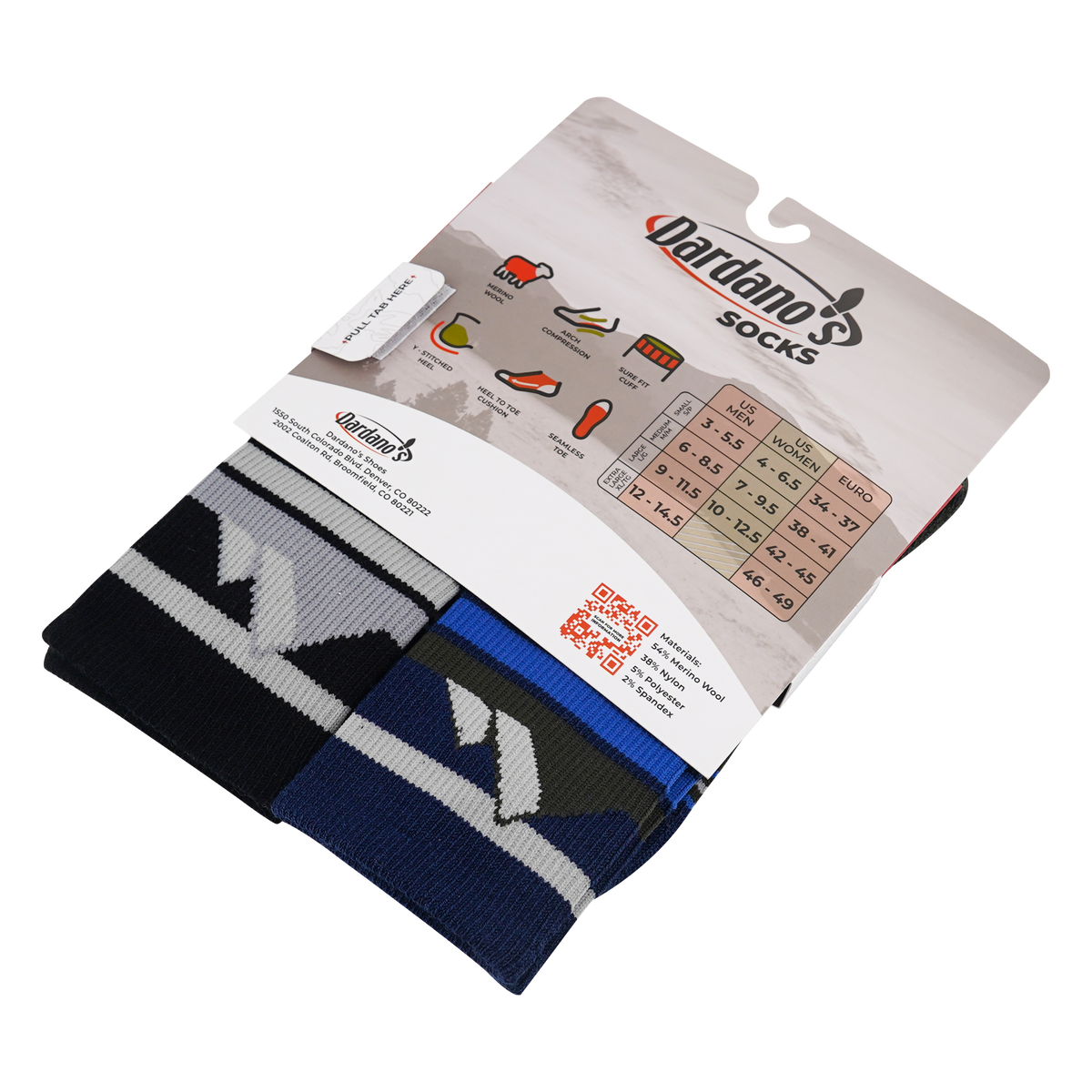 Dardano's - Men's Crew Socks Light Cushion 2-Pack