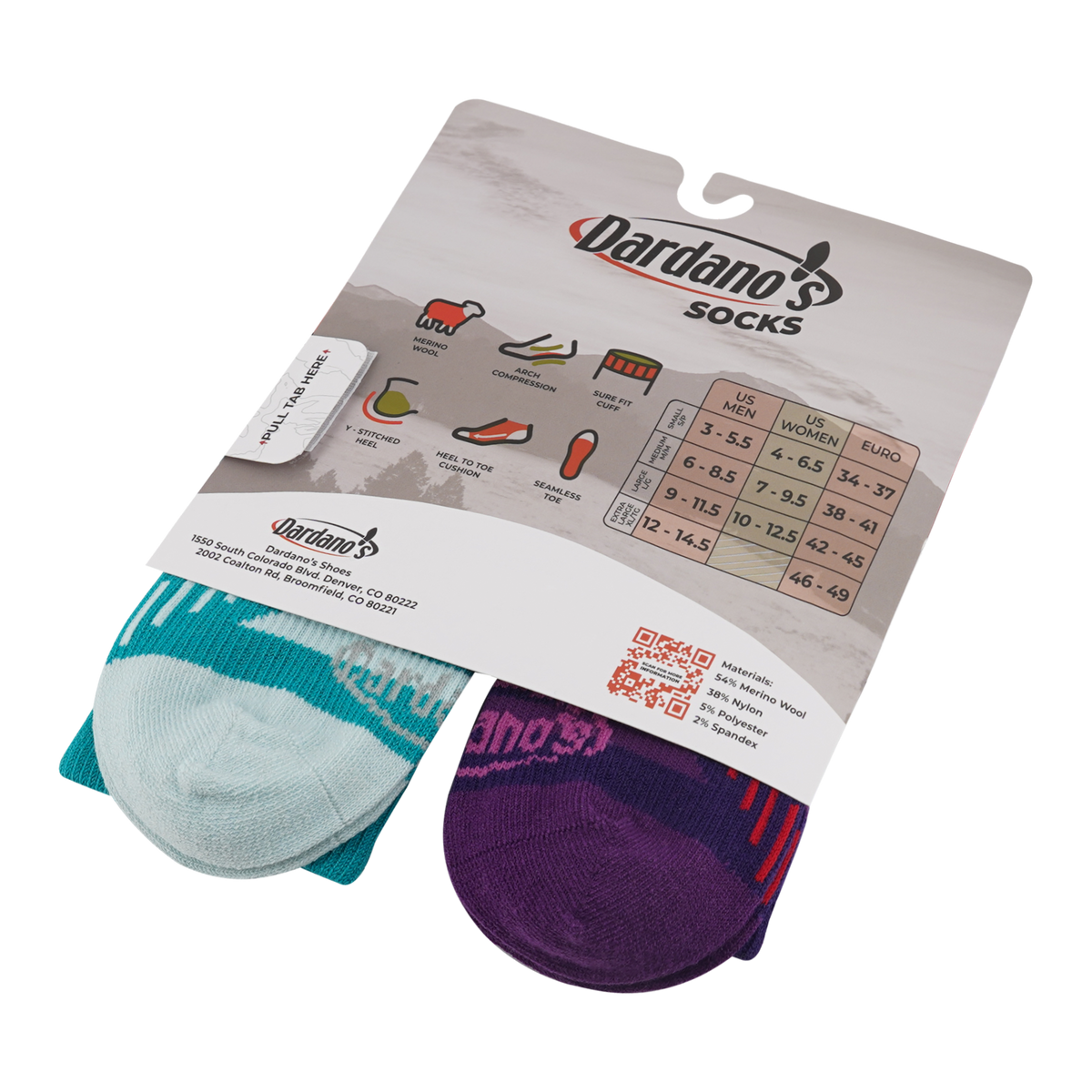 Dardano's - Women's Crew Socks No Cushion 2- Pack