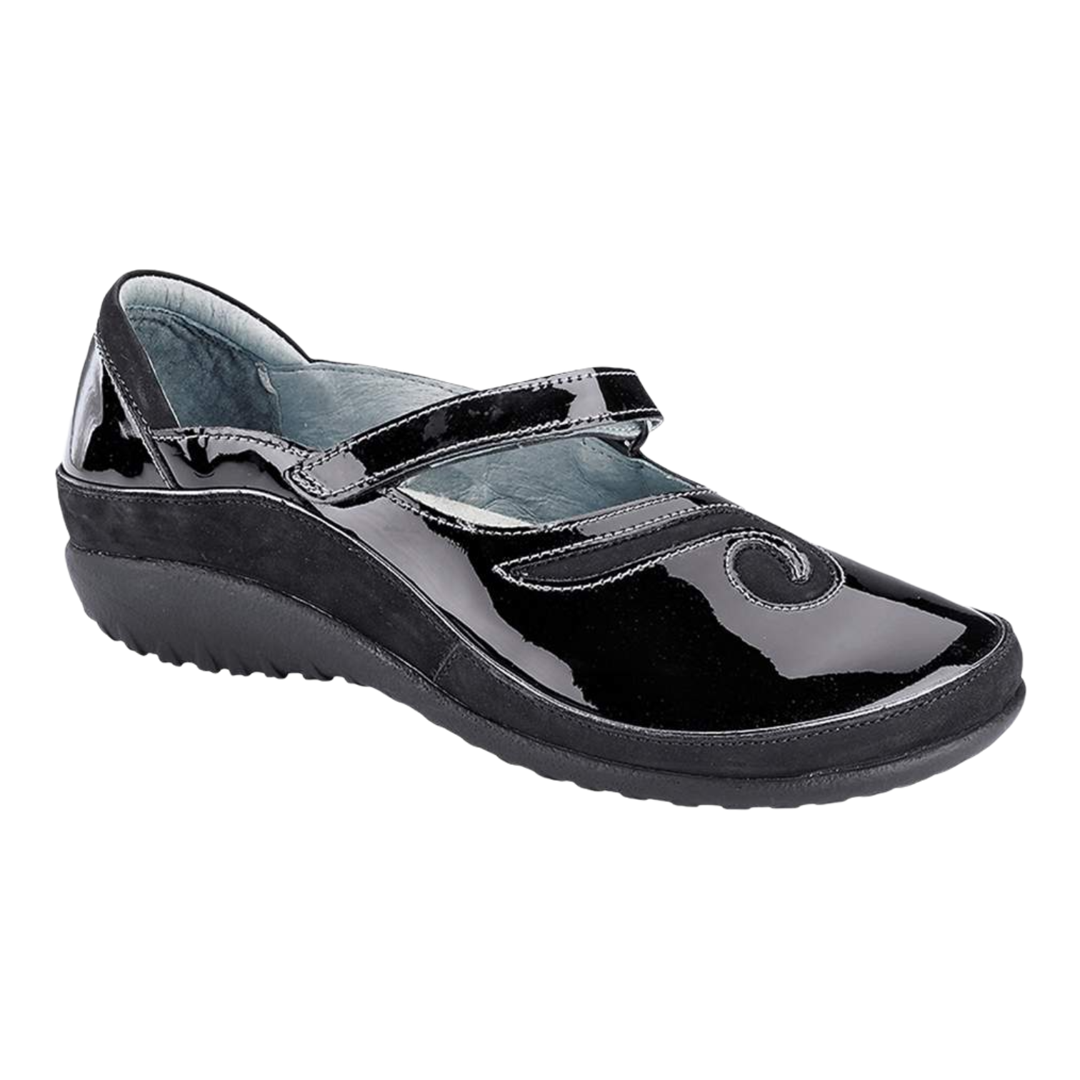 Naot - Matai - Blk Patent/Blk Velvet Nubuck / M / 35
