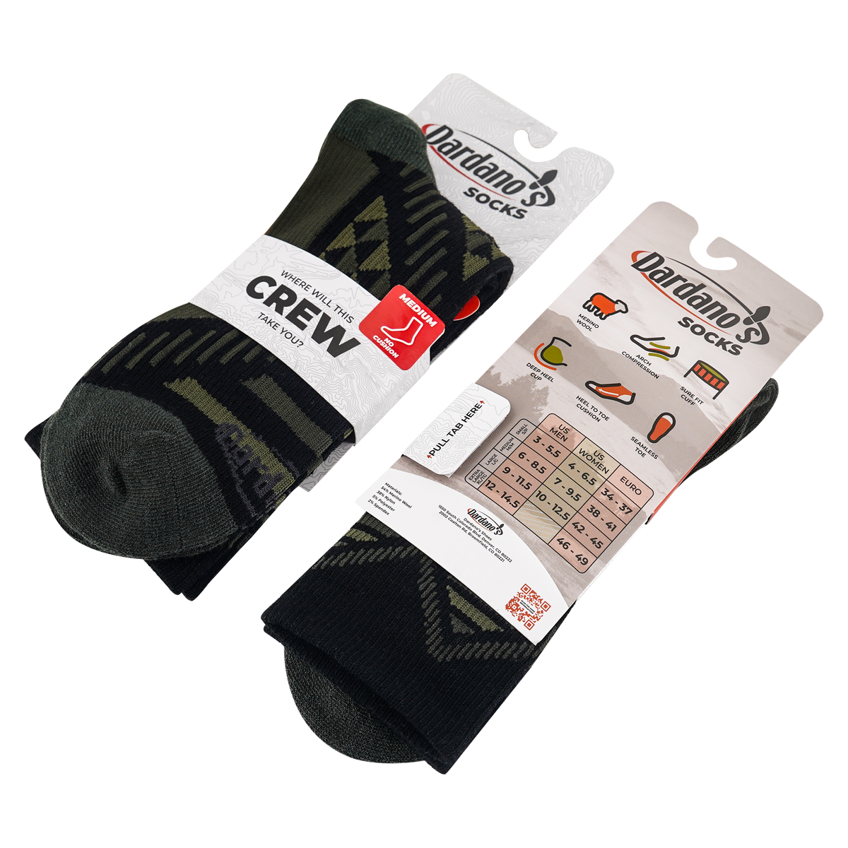 Dardano's - Men's Crew Socks No Cushion