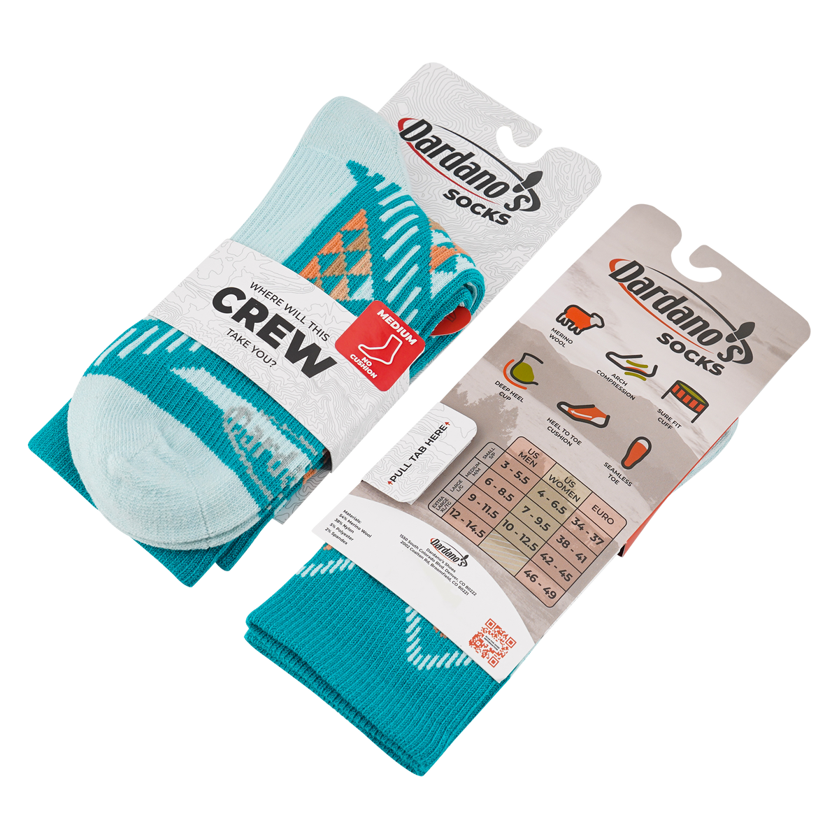 Dardano's - Women's Crew Socks No Cushion