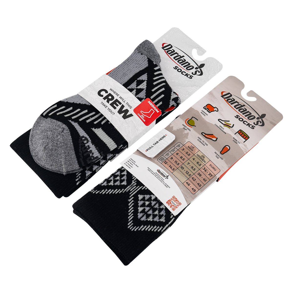 Dardano's - Women's Crew Socks No Cushion