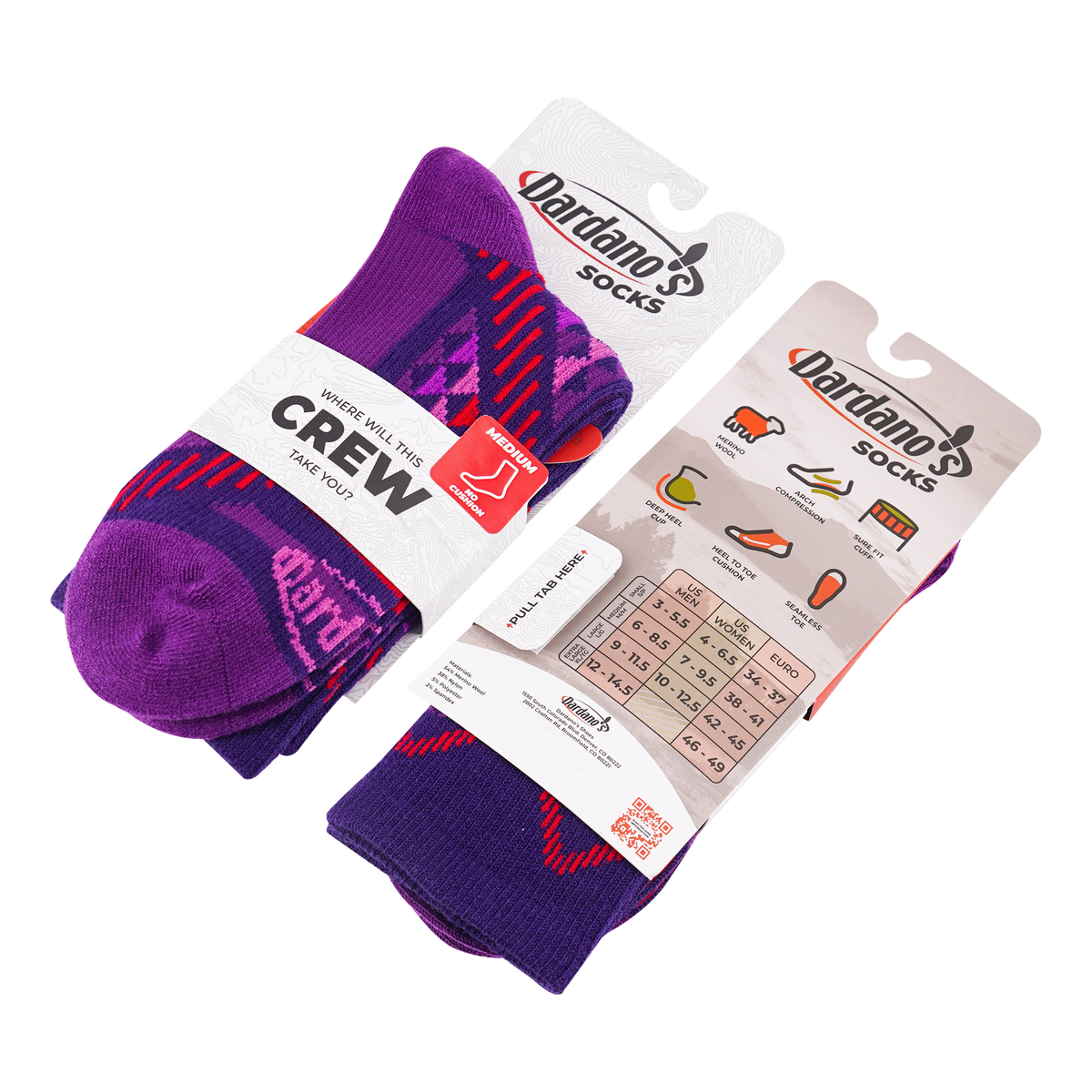 Dardano's - Women's Crew Socks No Cushion