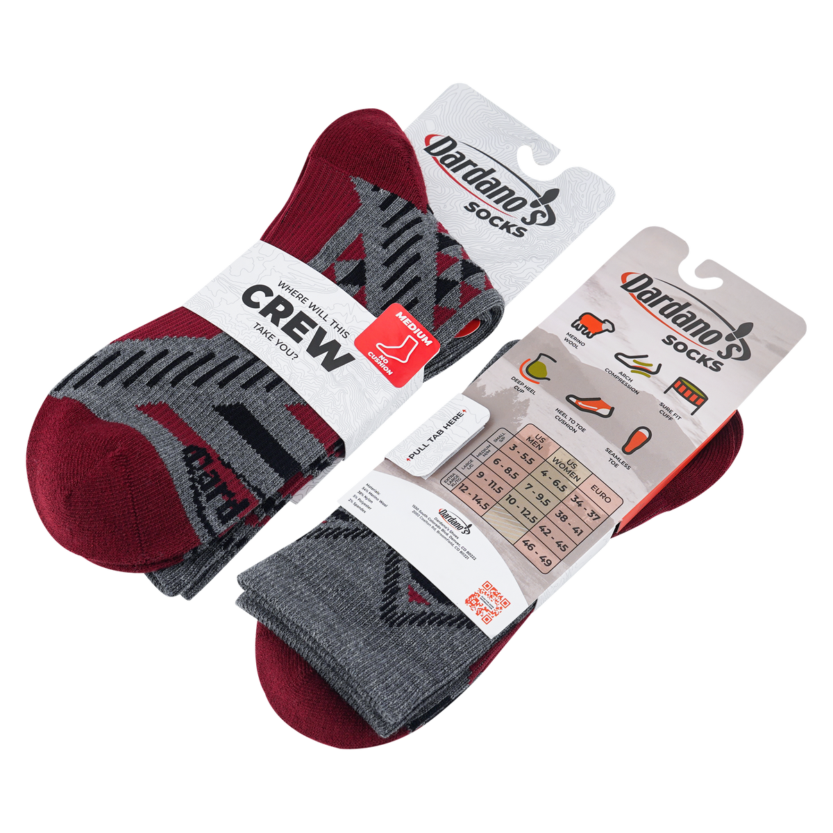 Dardano's - Men's Crew Socks No Cushion