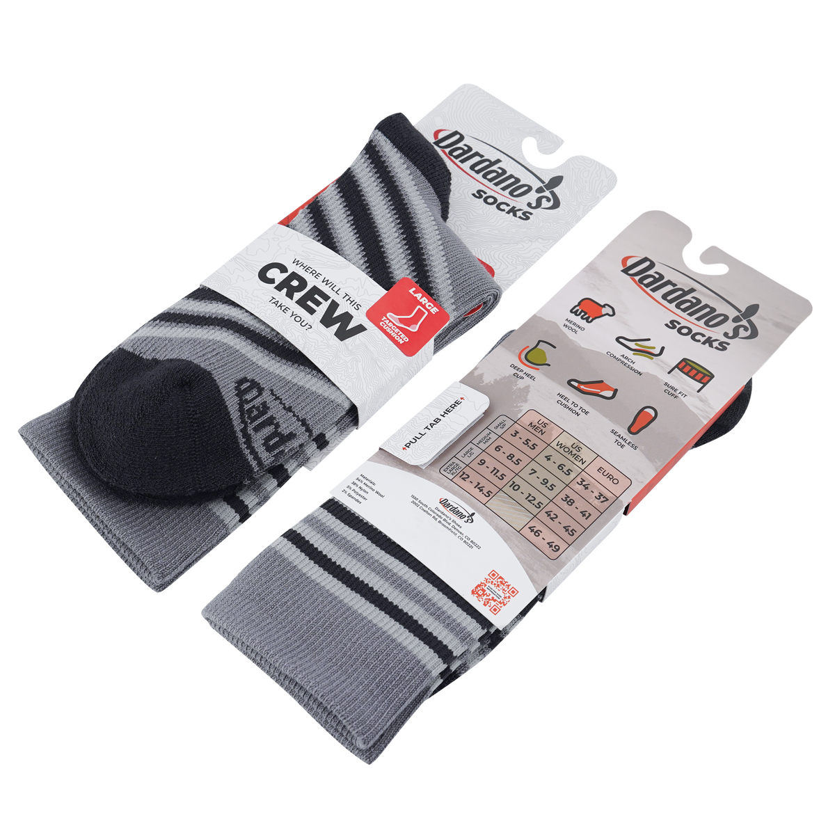 Dardano's - Men's Crew Socks Targeted Cushion