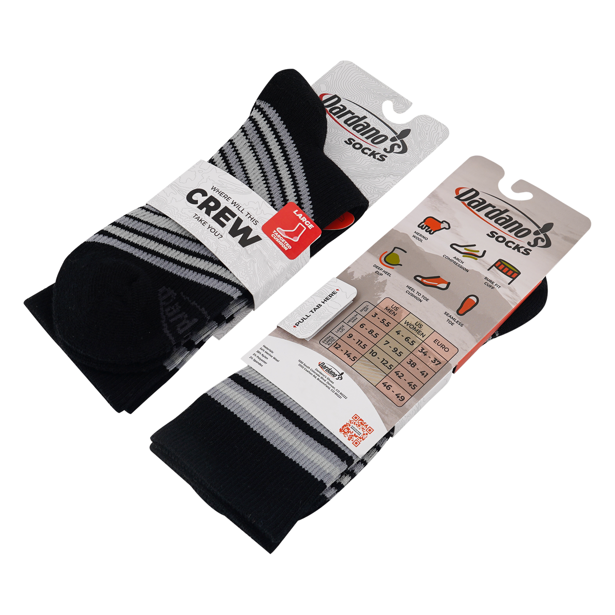 Dardano's - Men's Crew Socks Targeted Cushion