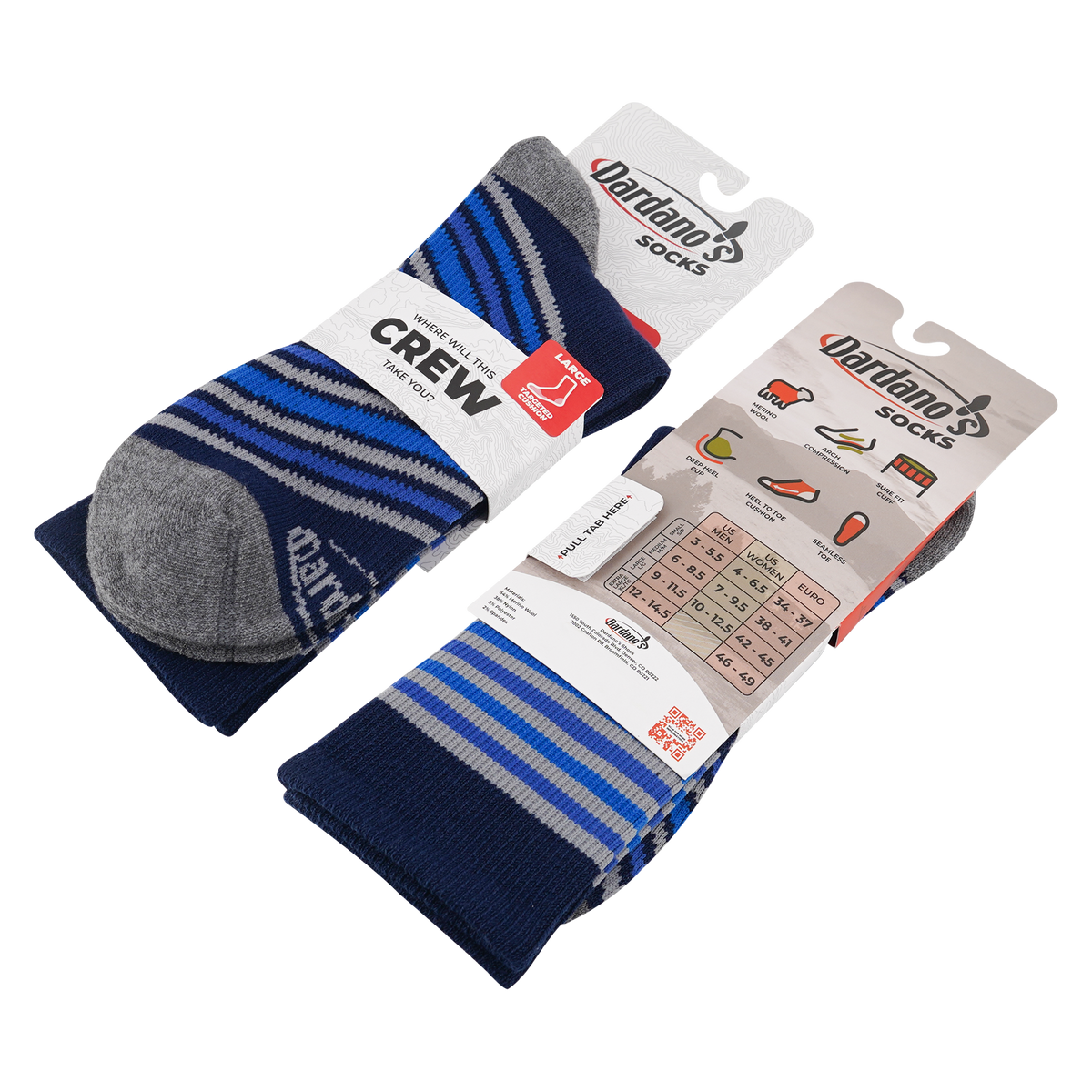 Dardano's - Men's Crew Socks Targeted Cushion