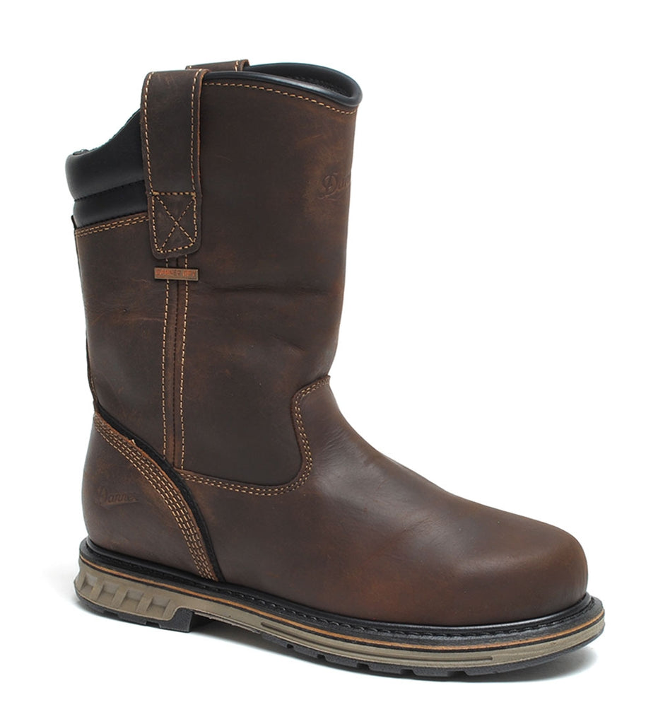 Danner Mens 6'' Steel Yard Waterproof Steel Toe Work Boot- Brown Full-Grain  Leather